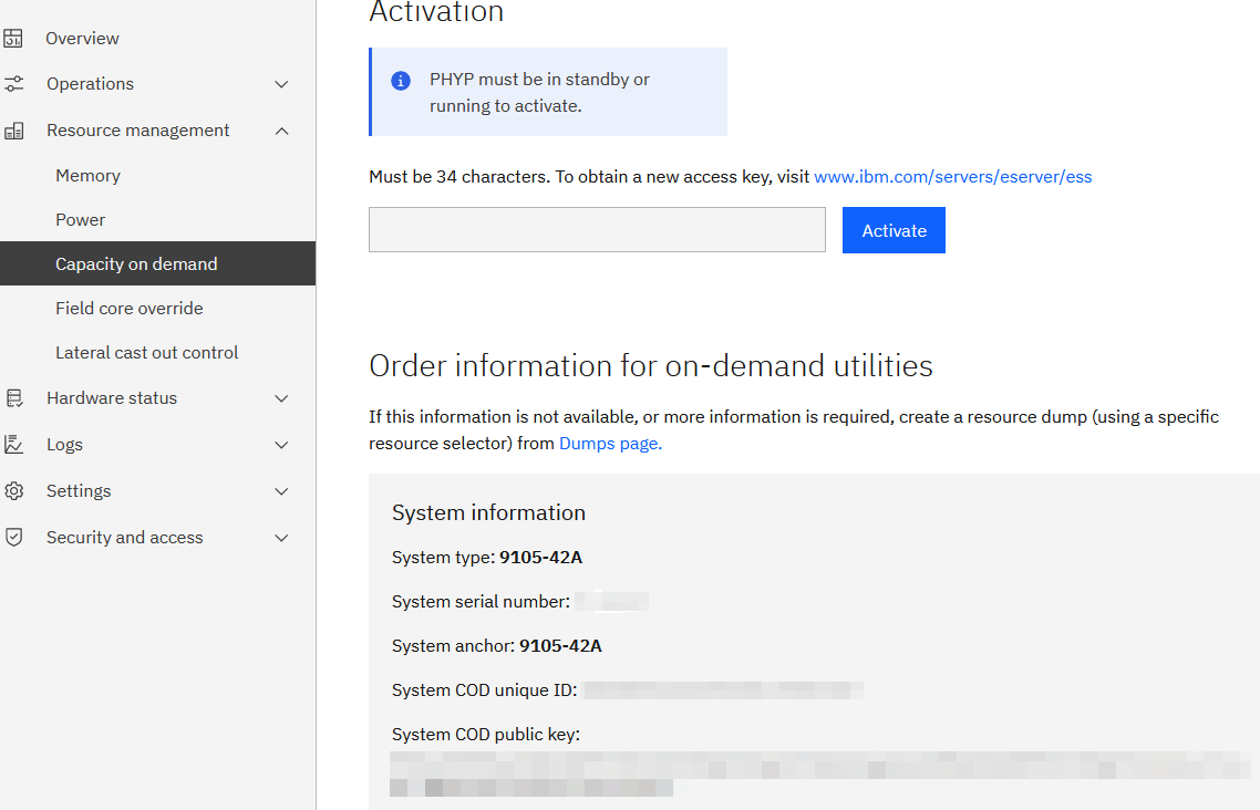 Management of AIX Update Access Keys